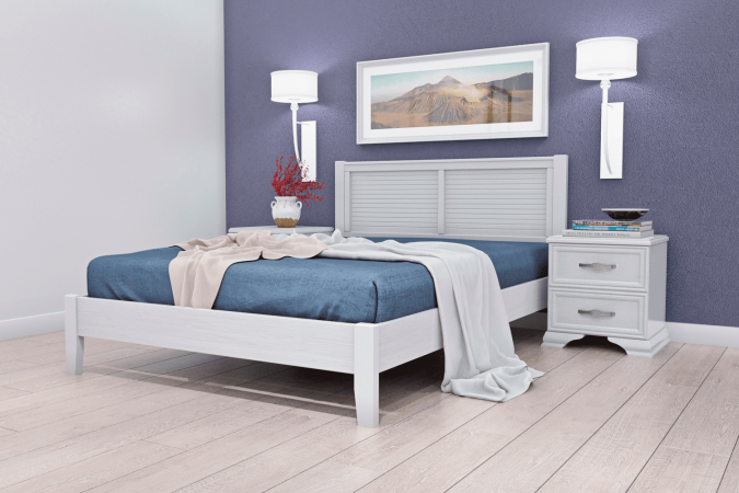 Грация 3 кровать 140х200 + металлокаркас + ножки (Белый античный)