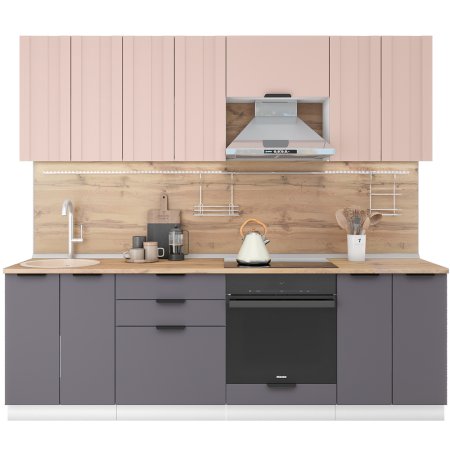 Модульная кухня Норд Stoun (Н - высокие ящики) (Софт какао/софт смок)