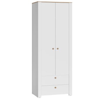 Джастин Шкаф для одежды 13.339 (Белый шагрень/ дуб белый)