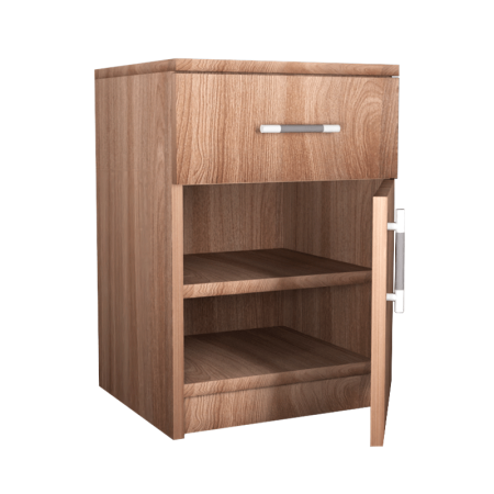 Тумба прикроватная №4 (ящик + дверь) (новые нап) (Шимо темный)