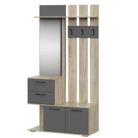 Бостон вешалка ВШ-1 (дуб крафт серый/серый графит)