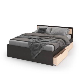 Гармония кровать КР 605 140х200 с ящиками (Венге/Белфорд)