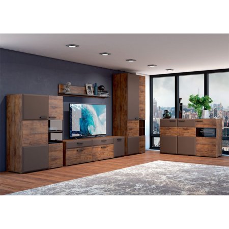 Рио гостиная тумба 2 двери 950 (Таксус/ Смоки Софт Тач)