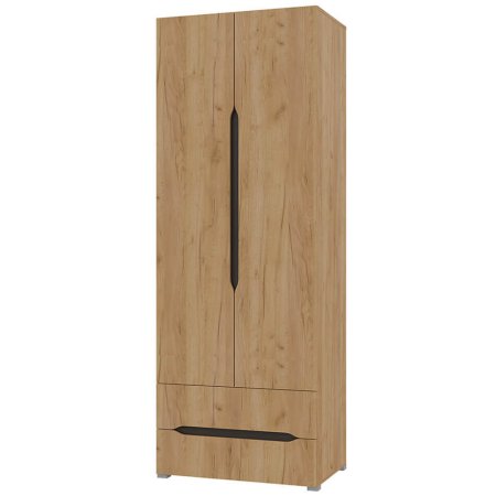 Вега шкаф 2 ств + зеркало 1шт (Дуб крафт золотой)