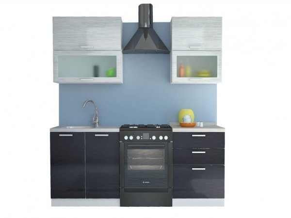 Кухня Равенна Стайл со столешницей 1,4м (Титан белый/титан черный)