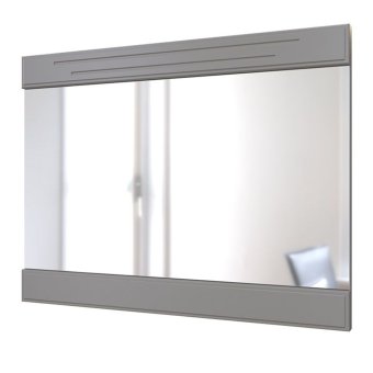 Олимп (ЛАК) спальный гарнитур зеркало навесное с декоративными планками (Серый шифер/Антрацит)