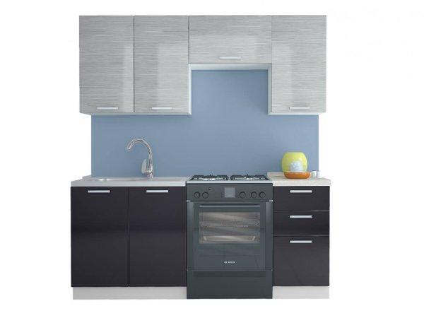 Кухня Равенна Стайл со столешницей 1,8м (40) (Титан белый/титан черный)