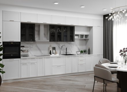 Модульная кухня Квадро (Белый софт)