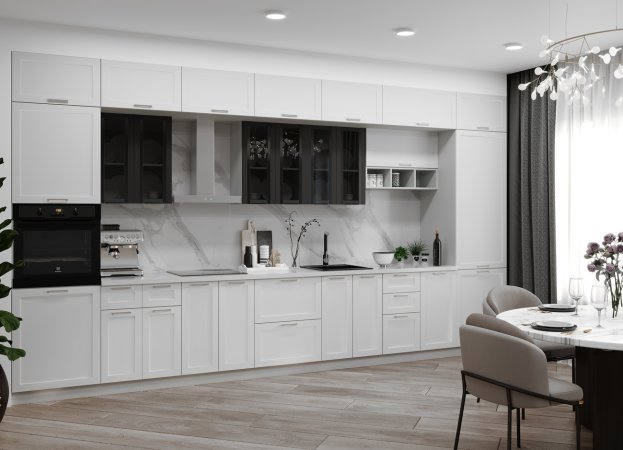 Модульная кухня Квадро (Белый софт)