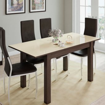 Стол обеденный Бруно (венге/лакобель ваниль)