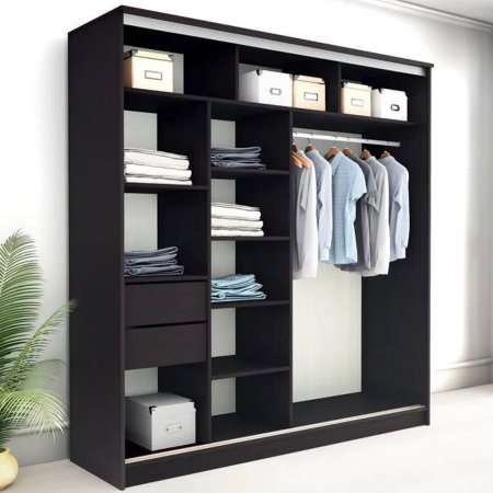 Бабочка Премиум шкаф-купе (Венге/стекло белое, 200)