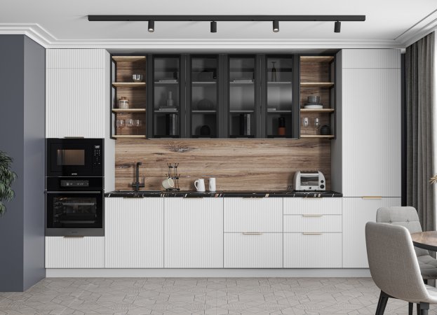 Модульная кухня "Монца" (Белый софт)