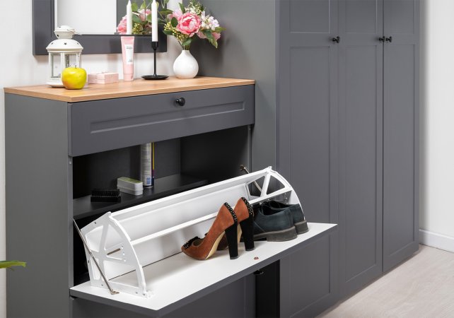 Остин Тумба для обуви 16.121 (Графит / Дуб вотан)