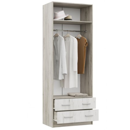 Гармония шкаф 2 ств. ШК 603 М (Крафт белый / крафт серый)