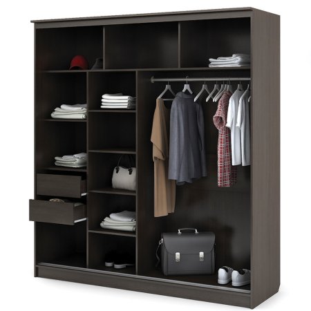 Шкаф-купе Олимп 1 зеркало,лакобель (Венге - снято с производства)