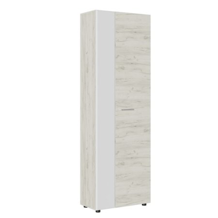 Сафари шкаф ШК-001  с выдв. штангой (Крафт белый/матовая Белый Софт)