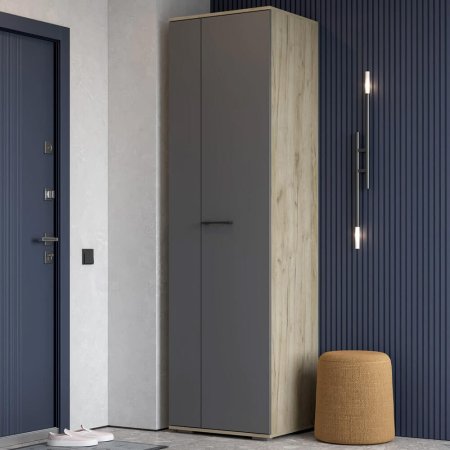 Бостон шкаф ШК-600 (дуб крафт серый/серый графит)