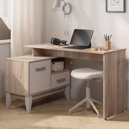 Скандика стол письменный ПС-02 (дуб смоки/кашемир)