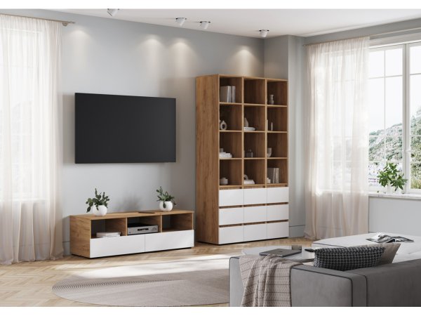 Хелен тумба ТВ ТБ 02 (Крафт золотой/Белый)