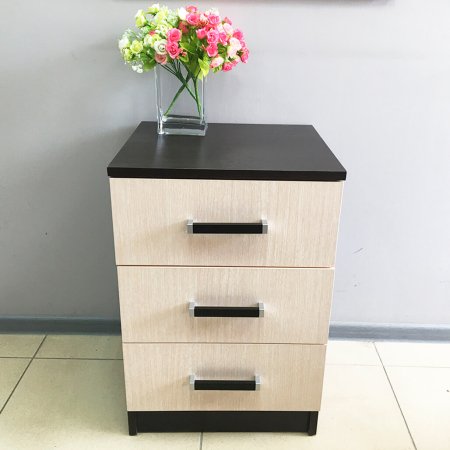 Тумба прикроватная №3 (3 ящика) (новые нап) (Венге/Белфорд)