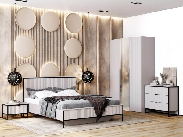 Нора спальня Шкаф 3 двери (Персидский жемчуг)