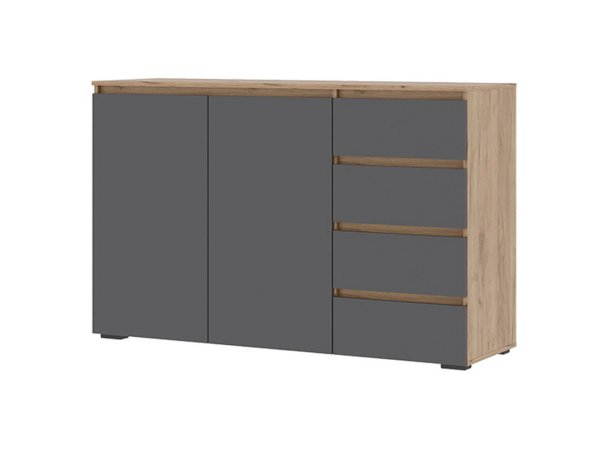 Хелен комод КМ 06 Комод 4 ящика (Дуб крафт золотой/Графит)