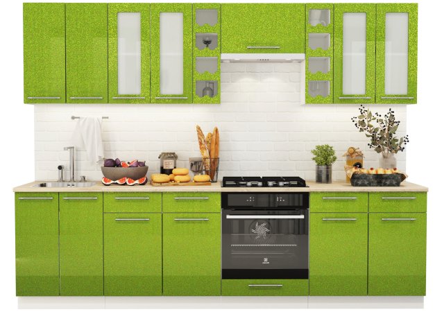 Модульная кухня Олива металлик (Металлик зеленый)