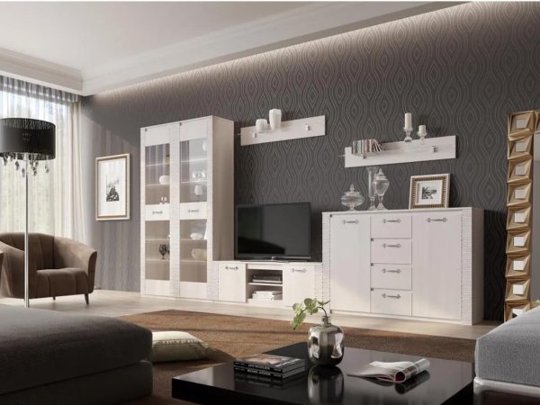 Элана гостиная шкаф угловой (Бодега белая)