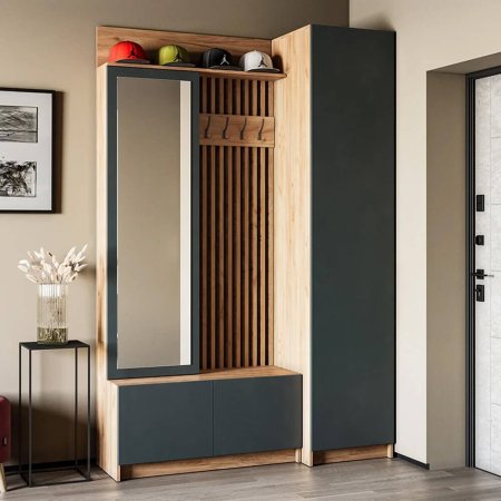 Стоуби шкаф ШК-501 (дуб крафт золотой/серый графит)