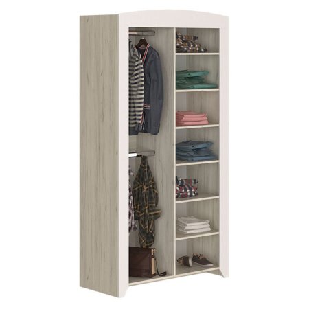 Буква Шкаф детский многофункциональный детский (Дуб крафт белый/ Белый софт)