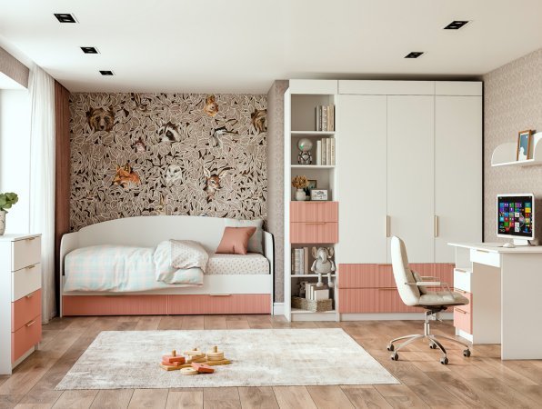 Лавис Диван-кровать ДКД 2000.1 (белый / белый софт) (Грей софт)