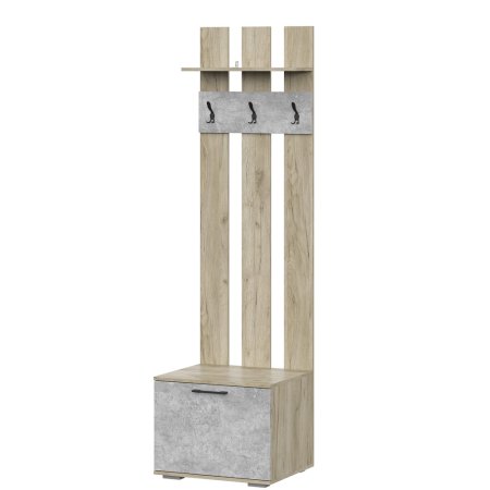 Бостон вешалка ВШ-2 (дуб крафт серый/бетонный камень)