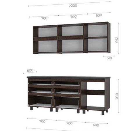 Кухня Лофт 2,0 м (крафт/венге)