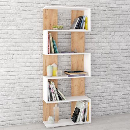 Стеллаж Ромео 1 (Крафт золотой/Белый)