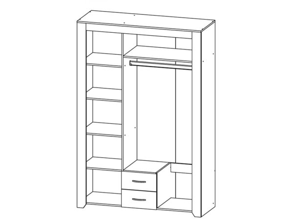 Квадро-16 шкаф 3 ств. с зеркалом ЦРК.КВД.16 (Дуб делано светлый)
