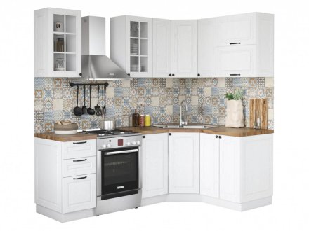 Кухня Равенна Роял угловая 1,65х1,45м (Вайт)