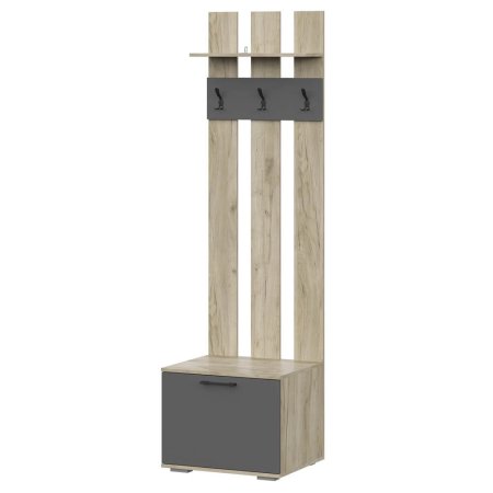 Бостон вешалка ВШ-2 (дуб крафт серый/серый графит)