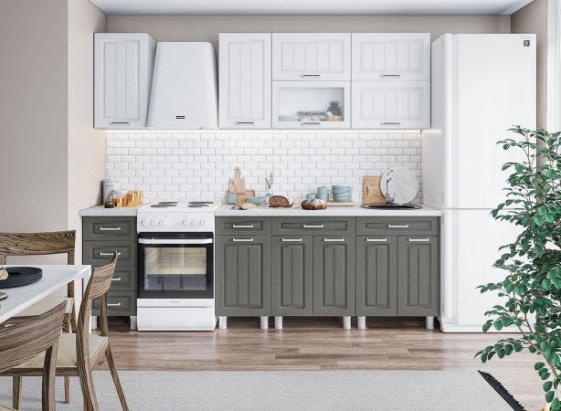 Модульная кухня Люксор (Клен белый / Клен серый)