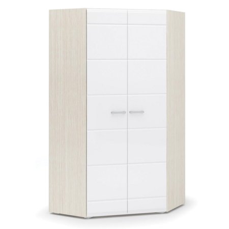 Симба шкаф угловой 2 ств. детский (Белфорд/Белый глянец)