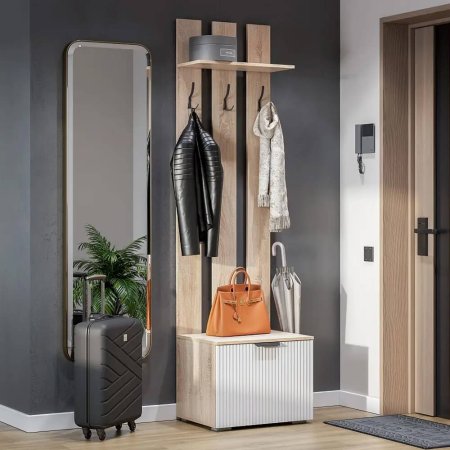 Норд вешалка Line ВШ03-600 (дуб сонома/Норд Line софт пломбир)