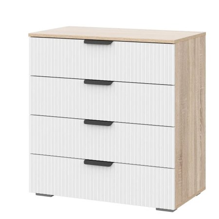 Норд комод КМ03-800 (дуб сонома/Норд Line софт пломбир)