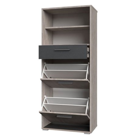 Астрид прихожая тумба для обуви индиго (Бетонный камень/ Металл Бруклин)