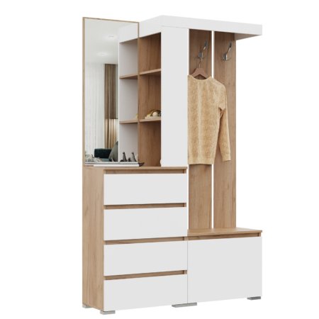 Хелен Прихожая ПР-01 (Крафт золотой/Белый)