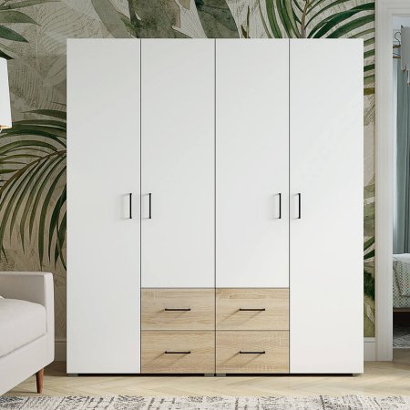 VICTOR шкаф 2 ств с ящиками (Сонома/Белый)