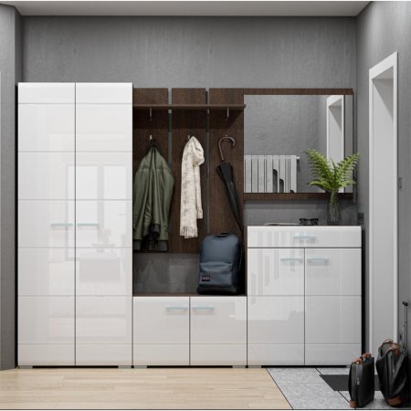 Вегас прихожая зеркало настенное снято с производства (Венге/Белый глянец)