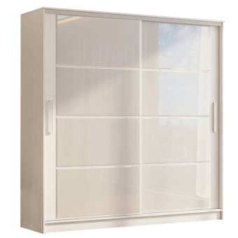 Дубай премиум шкаф-купе (Анкор белый/стекло белое/стекло белое, 150)