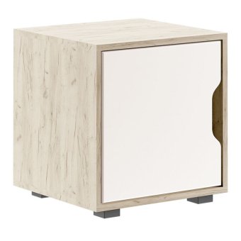 Буква Стеллаж со створкой детский (крафт белый/ белый софт)