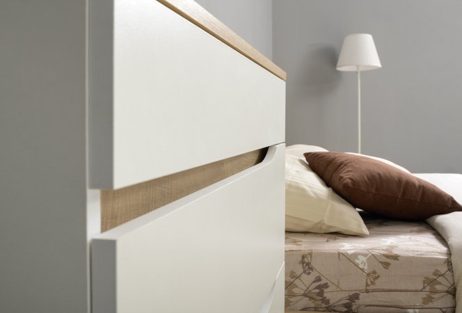 Муссон Тумба прикроватная 16.03 (Белый шагрень / Дуб эндгрейн)