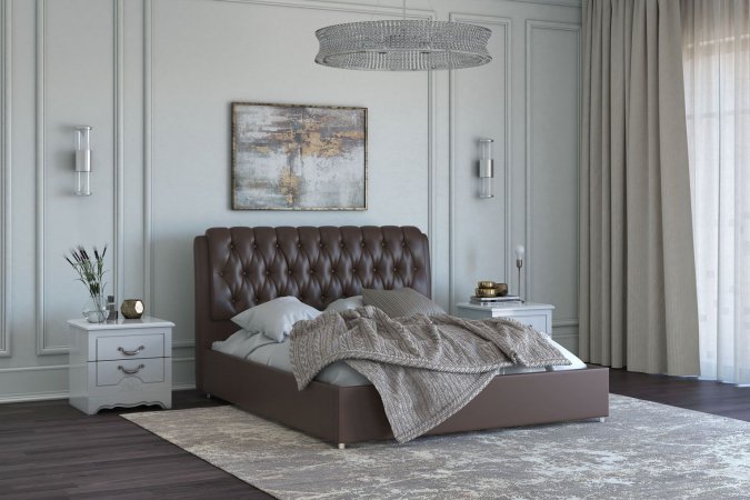 кровать Белиста 160х200 + металлокаркас + подъемный механизм (Шоколад)