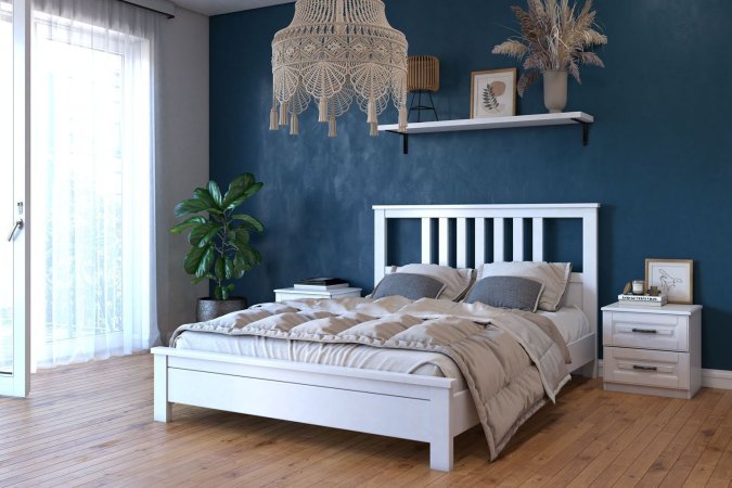 Лаура кровать 160х200 + металлокаркас + ножки (Белый античный)